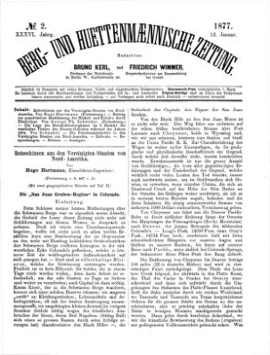 Berg- und hüttenmännische Zeitung Freitag 12. Januar 1877