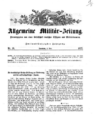 Allgemeine Militär-Zeitung Samstag 5. Mai 1877