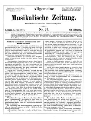 Allgemeine musikalische Zeitung Mittwoch 6. Juni 1877