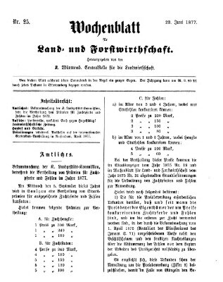 Wochenblatt für Land- und Forstwirthschaft Samstag 23. Juni 1877