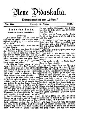 Neue Didaskalia (Pfälzer) Mittwoch 17. Oktober 1877