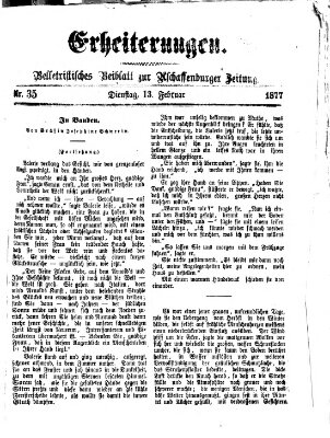Erheiterungen (Aschaffenburger Zeitung) Dienstag 13. Februar 1877