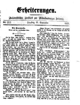 Erheiterungen (Aschaffenburger Zeitung) Dienstag 18. September 1877