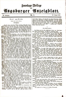 Augsburger Anzeigeblatt Sonntag 28. Januar 1877