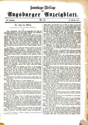 Augsburger Anzeigeblatt Sonntag 14. Oktober 1877