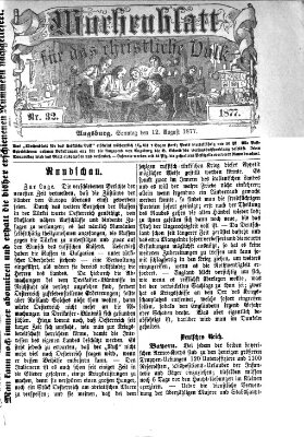 Wochenblatt für das christliche Volk Sonntag 12. August 1877
