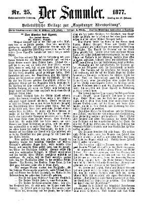 Der Sammler (Augsburger Abendzeitung) Dienstag 27. Februar 1877