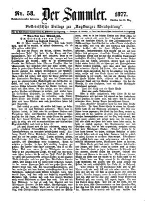 Der Sammler (Augsburger Abendzeitung) Dienstag 15. Mai 1877