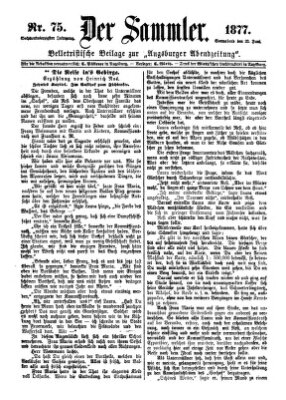 Der Sammler (Augsburger Abendzeitung) Samstag 23. Juni 1877