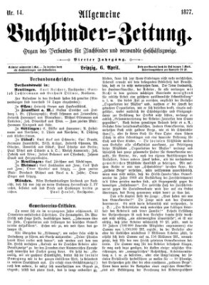 Allgemeine Buchbinderzeitung Freitag 6. April 1877
