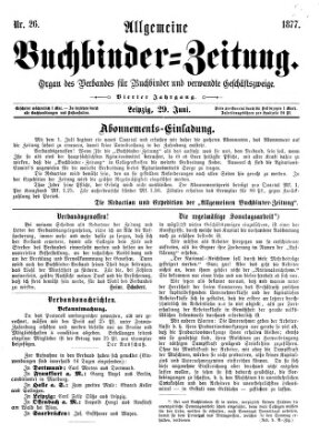 Allgemeine Buchbinderzeitung Freitag 29. Juni 1877