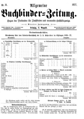 Allgemeine Buchbinderzeitung Freitag 3. August 1877