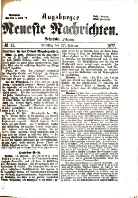Augsburger neueste Nachrichten Samstag 17. Februar 1877