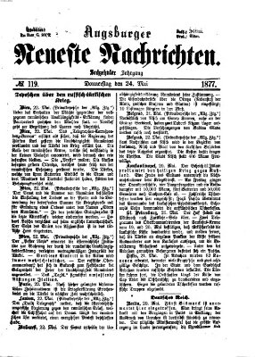 Augsburger neueste Nachrichten Donnerstag 24. Mai 1877