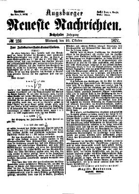 Augsburger neueste Nachrichten Mittwoch 10. Oktober 1877