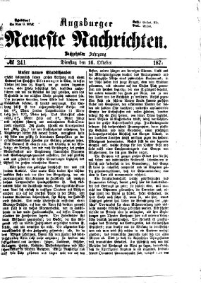 Augsburger neueste Nachrichten Dienstag 16. Oktober 1877