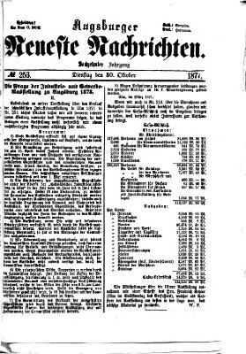Augsburger neueste Nachrichten Dienstag 30. Oktober 1877