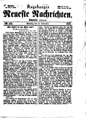 Augsburger neueste Nachrichten Sonntag 4. November 1877