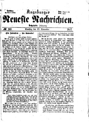 Augsburger neueste Nachrichten Samstag 17. November 1877