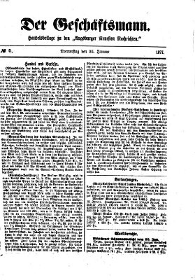Der Geschäftsmann (Augsburger neueste Nachrichten) Donnerstag 25. Januar 1877
