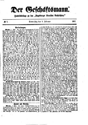 Der Geschäftsmann (Augsburger neueste Nachrichten) Mittwoch 7. Februar 1877