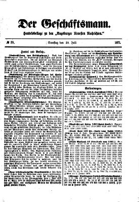 Der Geschäftsmann (Augsburger neueste Nachrichten) Samstag 28. Juli 1877
