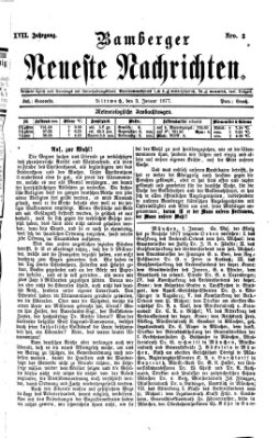 Bamberger neueste Nachrichten Mittwoch 3. Januar 1877