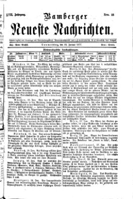 Bamberger neueste Nachrichten Donnerstag 18. Januar 1877