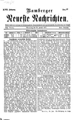 Bamberger neueste Nachrichten Montag 22. Januar 1877