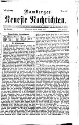 Bamberger neueste Nachrichten Freitag 31. August 1877