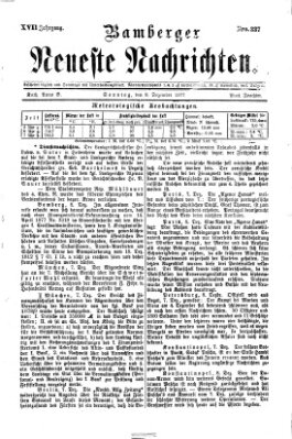 Bamberger neueste Nachrichten Sonntag 9. Dezember 1877