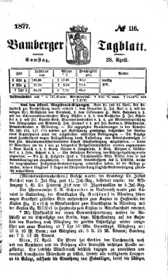 Bamberger Tagblatt Samstag 28. April 1877