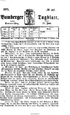 Bamberger Tagblatt Donnerstag 21. Juni 1877