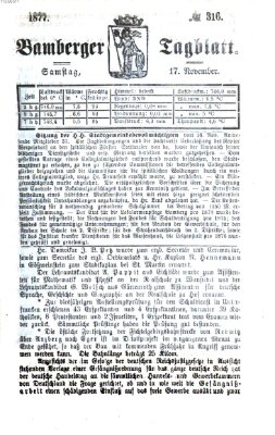 Bamberger Tagblatt Samstag 17. November 1877