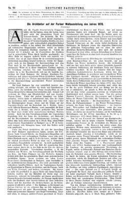 Deutsche Bauzeitung 〈Berlin〉 Samstag 16. November 1878