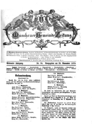 Münchener Gemeinde-Zeitung Donnerstag 28. November 1878
