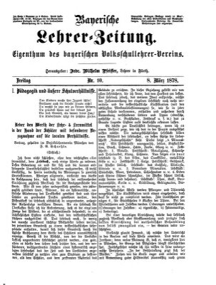 Bayerische Lehrerzeitung Freitag 8. März 1878