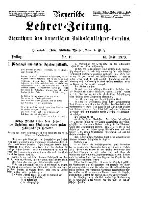 Bayerische Lehrerzeitung Freitag 15. März 1878