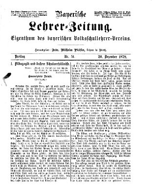 Bayerische Lehrerzeitung Freitag 20. Dezember 1878