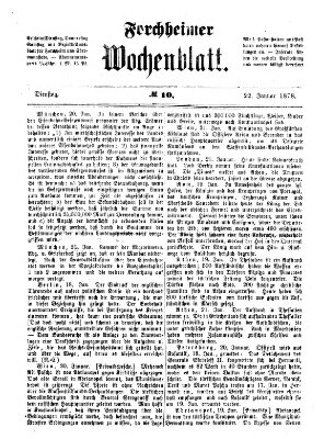 Amtsblatt für die Königlichen Bezirksämter Forchheim und Ebermannstadt sowie für die Königliche Stadt Forchheim Dienstag 22. Januar 1878