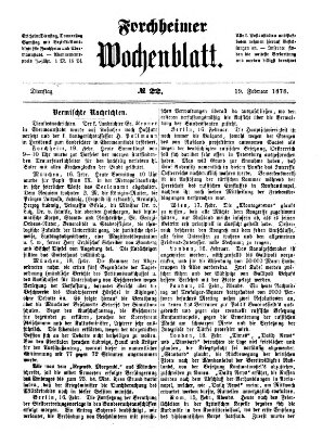 Amtsblatt für die Königlichen Bezirksämter Forchheim und Ebermannstadt sowie für die Königliche Stadt Forchheim Dienstag 19. Februar 1878