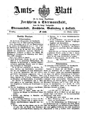 Amtsblatt für die Königlichen Bezirksämter Forchheim und Ebermannstadt sowie für die Königliche Stadt Forchheim Dienstag 29. Oktober 1878