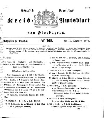 Königlich-bayerisches Kreis-Amtsblatt von Oberbayern (Münchner Intelligenzblatt) Dienstag 17. Dezember 1878