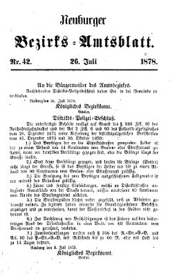Neuburger Bezirks-Amtsblatt Freitag 26. Juli 1878