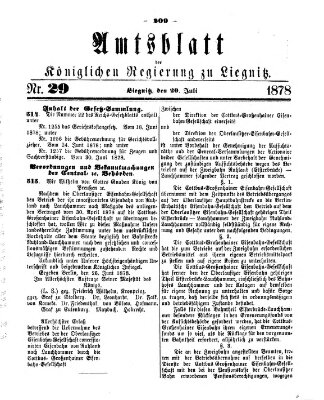 Amts-Blatt der Preußischen Regierung zu Liegnitz Samstag 20. Juli 1878