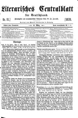 Literarisches Zentralblatt für Deutschland Samstag 16. März 1878