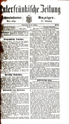 Unterfränkische Zeitung und Schweinfurter Anzeiger (Schweinfurter Anzeiger) Donnerstag 10. Januar 1878