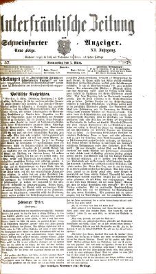 Unterfränkische Zeitung und Schweinfurter Anzeiger (Schweinfurter Anzeiger) Donnerstag 7. März 1878