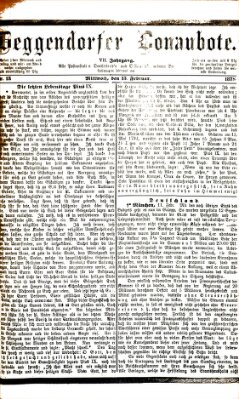Deggendorfer Donaubote Mittwoch 13. Februar 1878