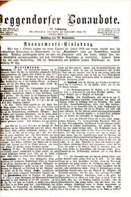 Deggendorfer Donaubote Samstag 28. September 1878